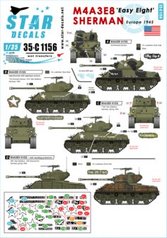 Star Decals 35-C1156 M4A3E8 &quot;Easy Eight&quot;Europe 1945