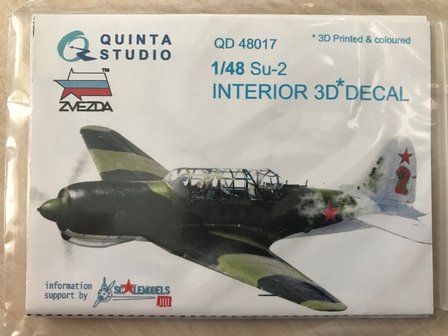 Quinta Studio QD48017 - Su-2  3D-Printed &amp; coloured Interior on decal paper, advanced skill - 1:48