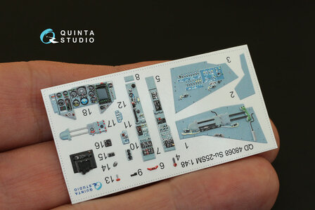 Quinta Studio QD48068 - Su-25SM  3D-Printed &amp; coloured Interior on decal paper  (for Kopro kit) - 1:48