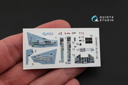 Quinta Studio QD48067 - Su-25  3D-Printed &amp; coloured Interior on decal paper  (for Kopro kit) - 1:48