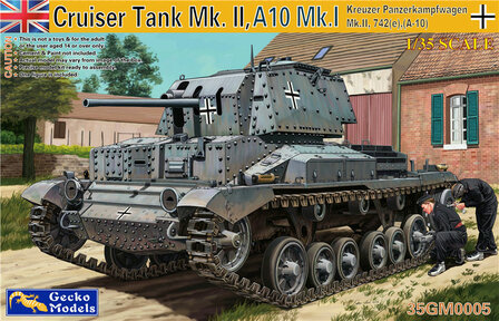 Gecko Models 35GM0005 Cruiser Tank Mk. II, A10 Mk.I Kreuzer Panzerkampfwagen Mk.II, 742(e), (A-10) 1:35