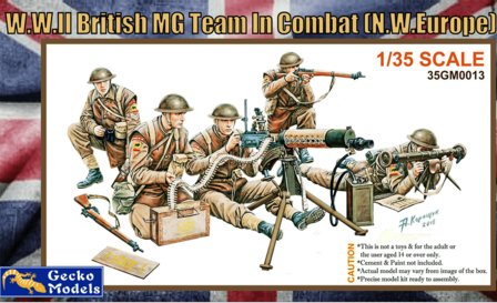 Gecko Models 35GM0013 W.W.II British MG Team In Combat (N.W. Europe) 1:35