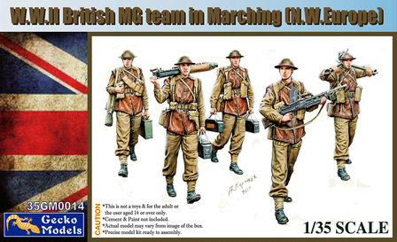 Gecko Models 35GM0014 W.W.II British MG Team In Marching (N.W. Europe) 1:35