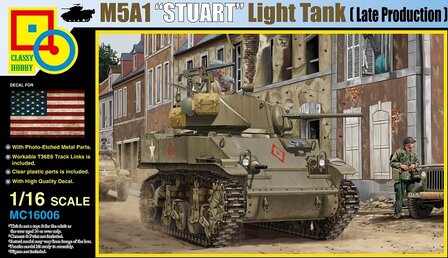 Classy Hobby MC16006 M5A1 &quot;Stuart&quot; Light Tank [Late Production] 1:16