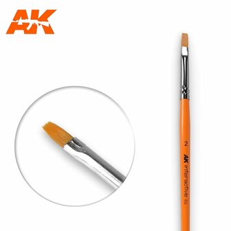 AK609 - 2 Flat Brush Synthetic - [AK Interactive]