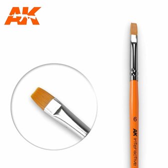 AK611 - 6 Flat Brush Synthetic - [AK Interactive]