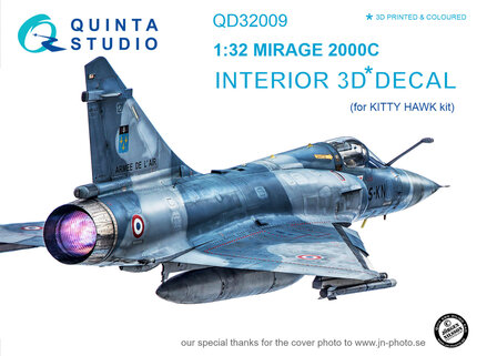 Quinta Studio QD32009 - Mirage 2000C  3D-Printed &amp; coloured Interior on decal paper  (for Kitty Hawk kit) - 1:32