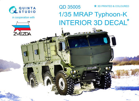 Quinta Studio QD35005 - MRAP Typhoon-K  3D-Printed &amp; coloured Interior on decal paper (for Zvezda kit) - 1:35