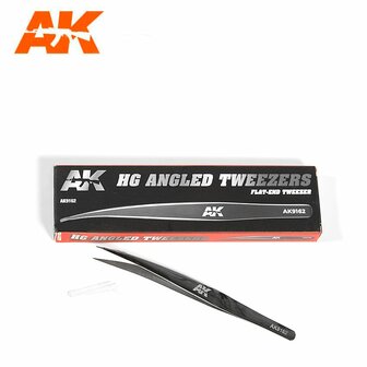 AK9162 - HG Angled Tweezers 02 Flat-End - [AK Interactive]