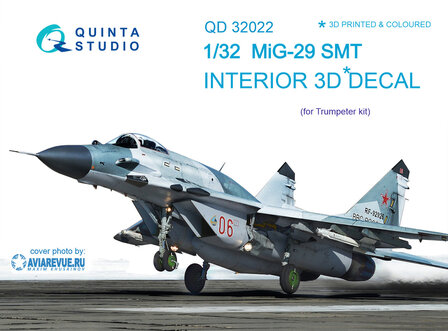 Quinta Studio QD32022 - MiG-29SMT 3D-Printed &amp; coloured Interior on decal paper (for Trumpeter  kit) - 1:32