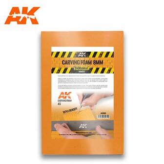 AK8093 - Carving Foam 8 mm A5 Size - [ AK Interactive ]