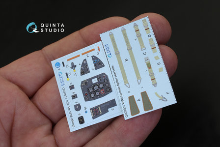 Quinta Studio QD32017 - Me 163B 3D-Printed &amp; coloured Interior on decal paper (for Meng kit) - 1:32