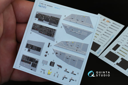 Quinta Studio QD32023 - F-16D 3D-Printed &amp; coloured Interior on decal paper (for Academy kit) - 1:32
