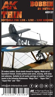 AK9137 - Elastic Rigging Bobbin Thin (suitable for 1:35/ 1:32 / 1:48) - [AK Interactive]