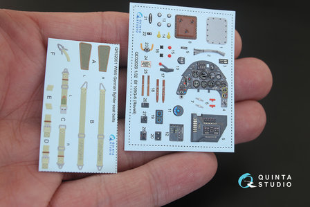 Quinta Studio QD32029 - Bf 109G-6 3D-Printed &amp; coloured Interior on decal paper (for Revell kit) - 1:32