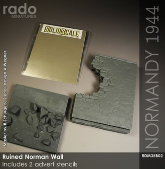 RDM35B02 - Ruined Norman Wall - 1:35 - [RADO Miniatures]