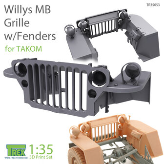 TR35053 - Willys MB Grille w/Fenders Set for TAKOM - 1:35 - [T-Rex Studio]