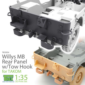 TR35054 - Willys MB Rear Panel w/Tow Hook Set for TAKOM - 1:35 - [T-Rex Studio]