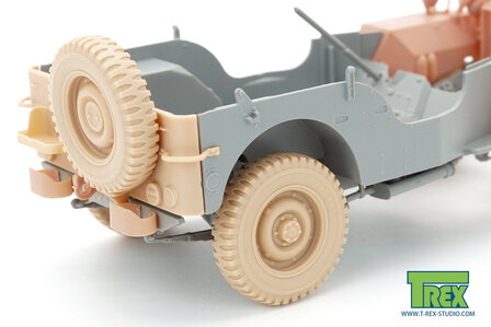 TR35055 - Willys MB Wheels (Weighted Tire) w/Spare Wheel - 1:35 - [T-Rex Studio]