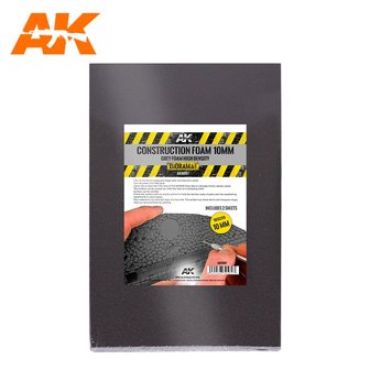 AK8097 - Construction Foam 10 mm - Grey Foam High Density  - [ AK Interactive ]