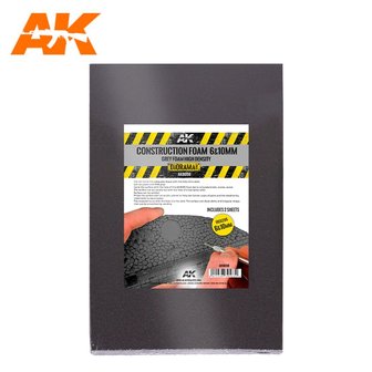 AK8098 - Construction Foam 6 &amp; 10 mm - Grey Foam High Density  - [ AK Interactive ]