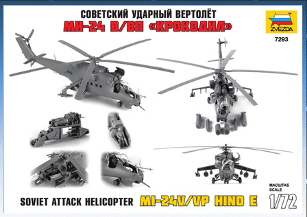 Zvezda 7293 - Soviet attack helicopter Mi-24V/VP Hind E - 1:72