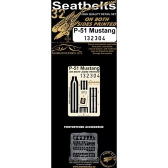 HGW Models 132304 P-51 Mustang Seatbelts (1/32)