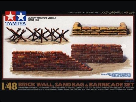 Tamiya 32508 Brick Wall, Sand Bag &amp; Barricade Set