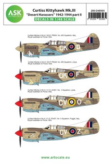 ASK 200-D48005 Curtiss Kittyhawk &quot;Desert Harassers&quot; 1942-1944 Part II