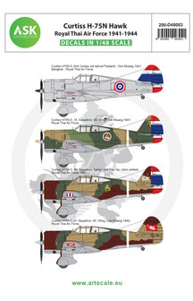 ASK 200-D48003  Curtiss H-75N Hawk Royal Thai Air Force 1941-1944