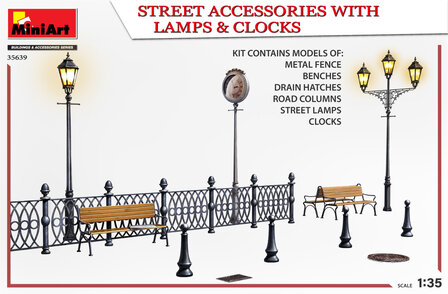 MiniArt 35639 - Street Accessories With Lamps &amp; Clocks - 1:35
