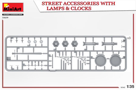 MiniArt 35639 - Street Accessories With Lamps &amp; Clocks - 1:35
