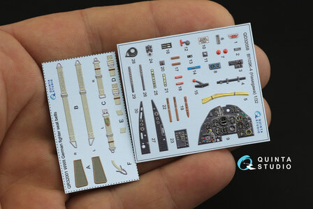 Quinta Studio QD32058 - Bf 109K-4 3D-Printed &amp; coloured Interior on decal paper (for Hasegawa kit) - 1:32