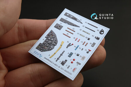 Quinta Studio QD32058 - Bf 109K-4 3D-Printed &amp; coloured Interior on decal paper (for Hasegawa kit) - 1:32
