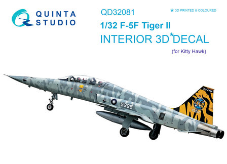 Quinta Studio QD32081 - F-5F 3D-Printed &amp; coloured Interior on decal paper (for KittyHawk kit) - 1:32