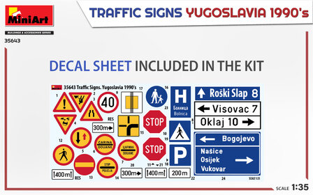 MiniArt 35643 - Traffic Signs Yugoslavia 1990&rsquo;s - 1:35