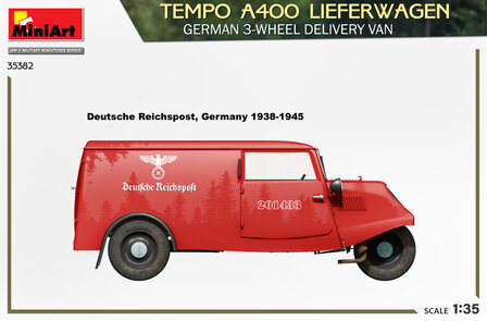 MiniArt 35382 - Tempo A400 Lieferwagen. German 3-Wheel Delivery Van - 1:35