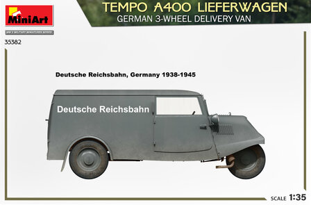 MiniArt 35382 - Tempo A400 Lieferwagen. German 3-Wheel Delivery Van - 1:35