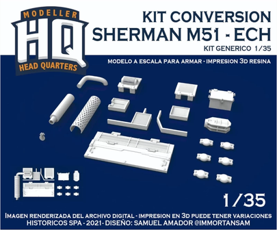 HQ35103 - Sherman M51 - ECH (Kit Conversion) - 1:35 - [HQ - Modeller`s Head Quarters]