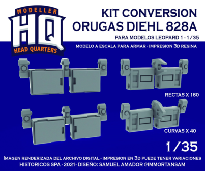 HQ35106 - Tracks / Orugas Diehl 828A (Kit Conversion) - 1:35 - [HQ - Modeller`s Head Quarters]