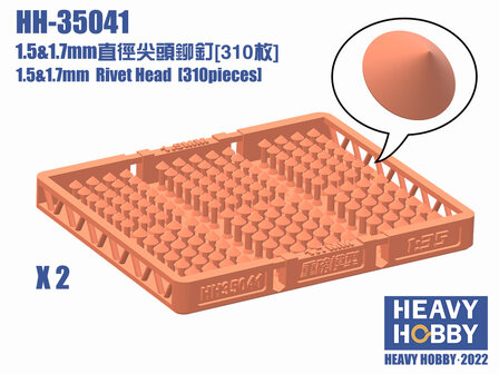 Heavy Hobby HH-35041 - 1.5 &amp; 1.7mm Rivrt Head (310 pieces) - 1:35