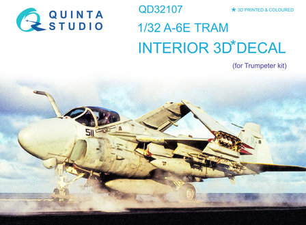 Quinta Studio QD32107 - A-6E TRAM Intruder 3D-Printed &amp; coloured Interior on decal paper (for Trumpeter kit) - 1:32