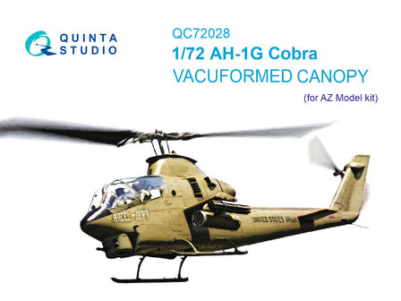 Quinta Studio QC72028 - AH-1G Cobra vacuformed clear canopy (for AZ model kit) - 1:72