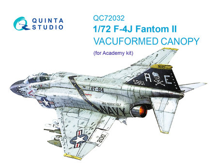 Quinta Studio QC72032 - F-4J vacuformed clear canopy (for Academy kit) - 1:72