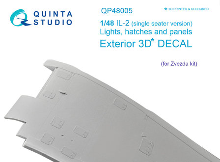 Quinta Studio QP48005 - IL-2 (single seater) lights, hatches and panels (for Zvezda kit) - 1:48