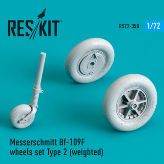RS72-0350 - Messerschmitt Bf-109F (G Early) wheels set Type 2 (weighted) - 1:72 - [RES/KIT]