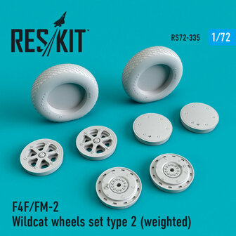 RS72-0335 - F4F/FM-2 Wildcat wheels set type 2 (weighted) - 1:72 - [RES/KIT]