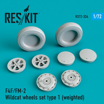 RS72-0334 - F4F/FM-2 Wildcat wheels set type 1 (weighted) - 1:72 - [RES/KIT]