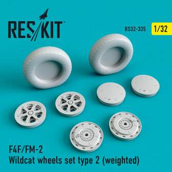 RS32-0335 - F4F/FM-2 Wildcat wheels set type 2 (weighted) - 1:32 - [RES/KIT]