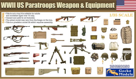 Gecko Models 35GM0050 - WWII US Paratroops Weapon &amp; Equipment - 1:35